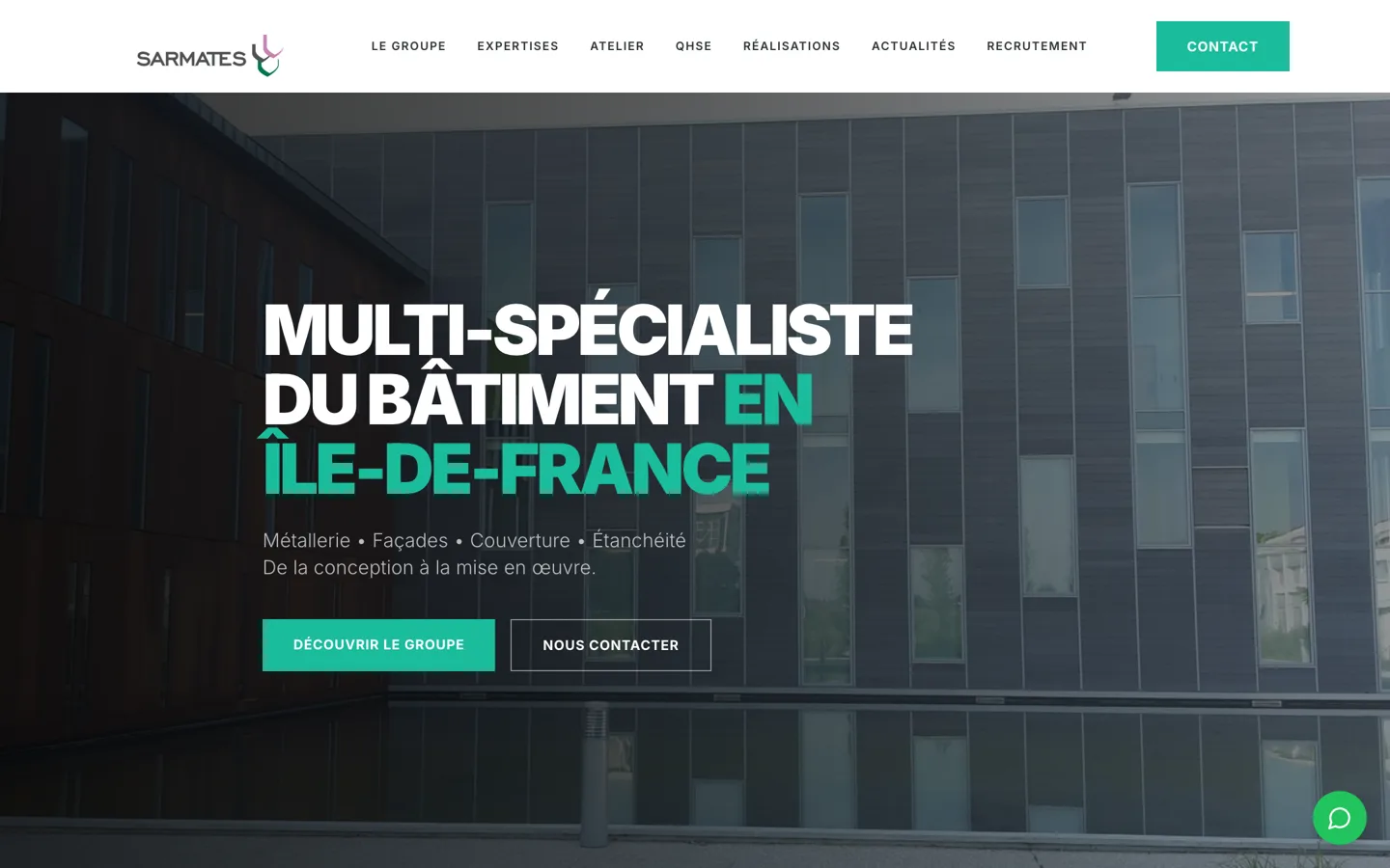 Site Sarmates (Métallerie & façades · Île-de-France) réalisé par Digitori